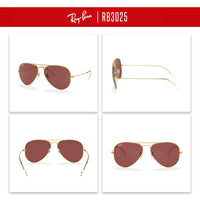 Ray - Ban RB3025 Metal POLARIZED Aviator Sunglasses For Men For Women + BUNDLE with Designer iWear Eyewear Care Kit - 7DAY'S