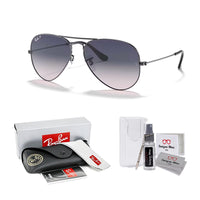 Ray - Ban RB3025 Metal POLARIZED Aviator Sunglasses For Men For Women + BUNDLE with Designer iWear Eyewear Care Kit - 7DAY'S