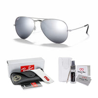 Ray - Ban RB3025 Metal POLARIZED Aviator Sunglasses For Men For Women + BUNDLE with Designer iWear Eyewear Care Kit - 7DAY'S