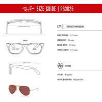 Ray - Ban RB3025 Metal POLARIZED Aviator Sunglasses For Men For Women + BUNDLE with Designer iWear Eyewear Care Kit - 7DAY'S