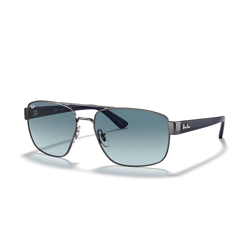 Ray - Ban RB3663 Rectangle Sunglasses for Men + BUNDLE With Designer iWear Complimentary Eyewear Kit - 7DAY'S