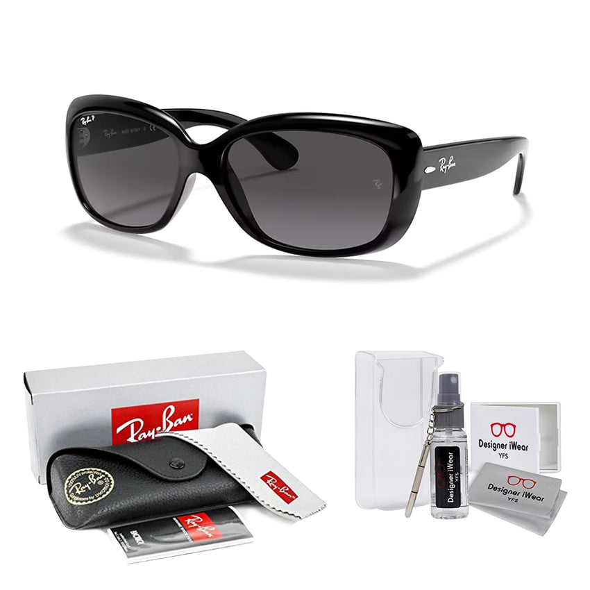 Ray - Ban RB4101 JACKIE OHH Cat Eye Sunglasses For Women + BUNDLE with Designer iWear Eyewear Care Kit - 7DAY'S