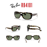 Ray - Ban RB4101 JACKIE OHH Cat Eye Sunglasses For Women + BUNDLE with Designer iWear Eyewear Care Kit - 7DAY'S
