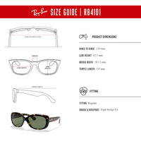 Ray - Ban RB4101 JACKIE OHH Cat Eye Sunglasses For Women + BUNDLE with Designer iWear Eyewear Care Kit - 7DAY'S