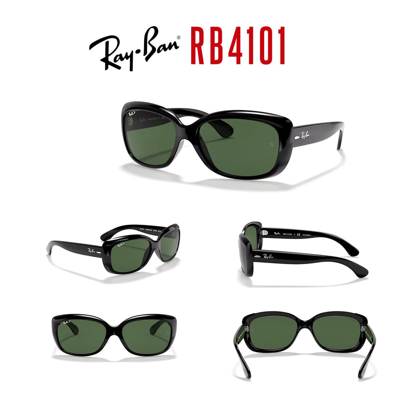 Ray - Ban RB4101 JACKIE OHH Cat Eye Sunglasses For Women + BUNDLE with Designer iWear Eyewear Care Kit - 7DAY'S