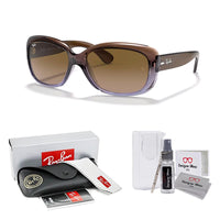 Ray - Ban RB4101 JACKIE OHH Cat Eye Sunglasses For Women + BUNDLE with Designer iWear Eyewear Care Kit - 7DAY'S