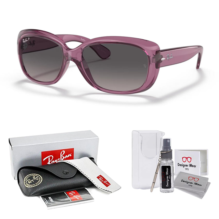 Ray - Ban RB4101 JACKIE OHH Cat Eye Sunglasses For Women + BUNDLE with Designer iWear Eyewear Care Kit - 7DAY'S