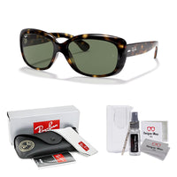Ray - Ban RB4101 JACKIE OHH Cat Eye Sunglasses For Women + BUNDLE with Designer iWear Eyewear Care Kit - 7DAY'S