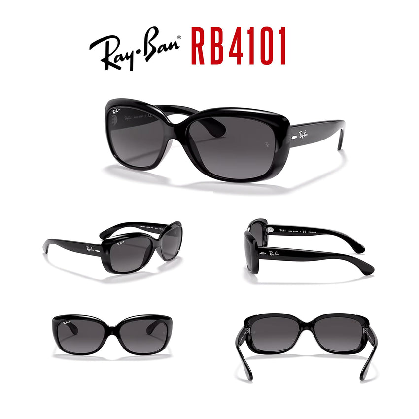 Ray - Ban RB4101 JACKIE OHH Cat Eye Sunglasses For Women + BUNDLE with Designer iWear Eyewear Care Kit - 7DAY'S