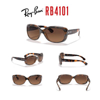 Ray - Ban RB4101 JACKIE OHH Cat Eye Sunglasses For Women + BUNDLE with Designer iWear Eyewear Care Kit - 7DAY'S
