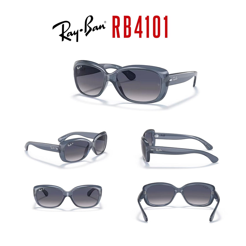 Ray - Ban RB4101 JACKIE OHH Cat Eye Sunglasses For Women + BUNDLE with Designer iWear Eyewear Care Kit - 7DAY'S