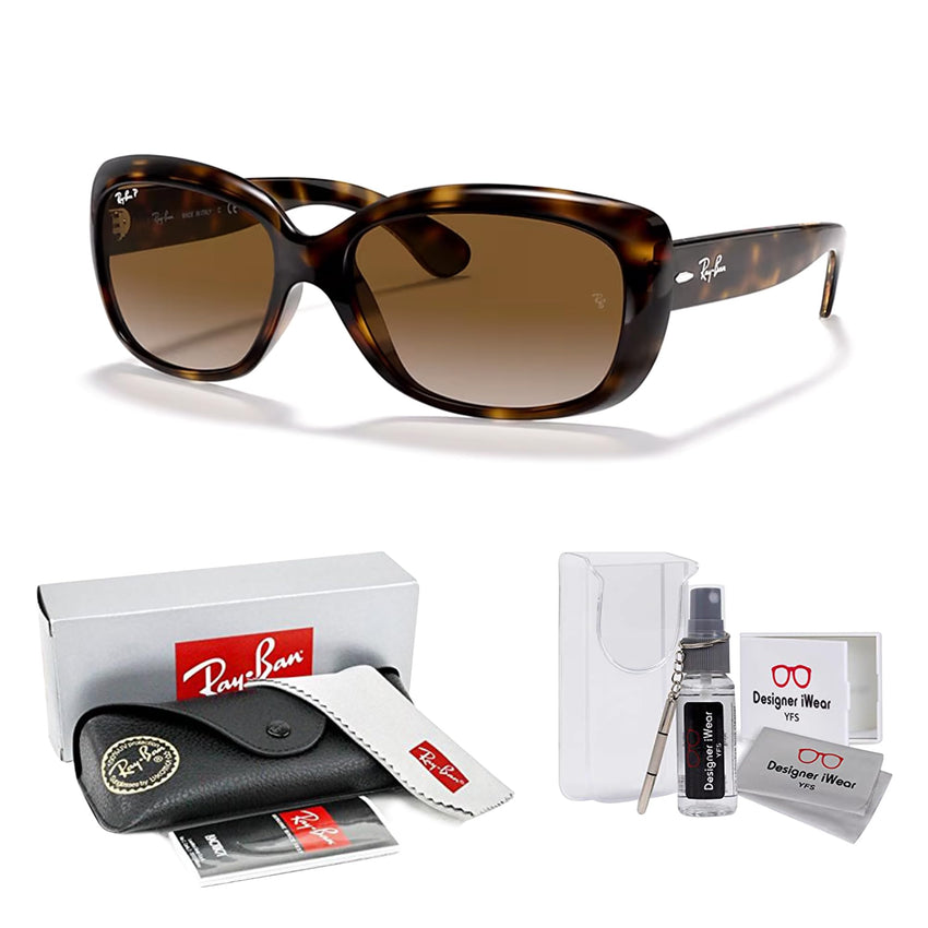Ray - Ban RB4101 JACKIE OHH Cat Eye Sunglasses For Women + BUNDLE with Designer iWear Eyewear Care Kit - 7DAY'S