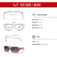 Ray - Ban RB4101 JACKIE OHH Cat Eye Sunglasses For Women + BUNDLE with Designer iWear Eyewear Care Kit - 7DAY'S