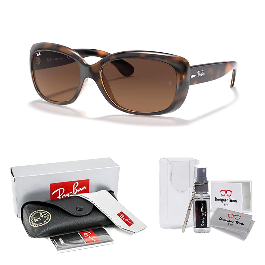 Ray - Ban RB4101 JACKIE OHH Cat Eye Sunglasses For Women + BUNDLE with Designer iWear Eyewear Care Kit - 7DAY'S