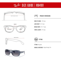 Ray - Ban RB4101 JACKIE OHH Cat Eye Sunglasses For Women + BUNDLE with Designer iWear Eyewear Care Kit - 7DAY'S