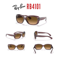 Ray - Ban RB4101 JACKIE OHH Cat Eye Sunglasses For Women + BUNDLE with Designer iWear Eyewear Care Kit - 7DAY'S