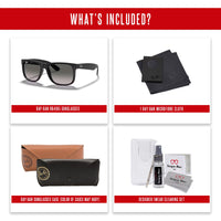 Ray - Ban RB4165 JUSTIN Sunglasses For Men For Women+ BUNDLE with Designer iWear Eyewear Care Kit - 7DAY'S