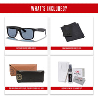 Ray - Ban RB4165 JUSTIN Sunglasses For Men For Women+ BUNDLE with Designer iWear Eyewear Care Kit - 7DAY'S