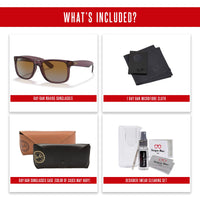 Ray - Ban RB4165 JUSTIN Sunglasses For Men For Women+ BUNDLE with Designer iWear Eyewear Care Kit - 7DAY'S