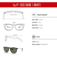 Ray - Ban RB4171 ERIKA Round Sunglasses For Women + BUNDLE with Designer iWear Eyewear Care Kit - 7DAY'S