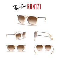 Ray - Ban RB4171 ERIKA Round Sunglasses For Women + BUNDLE with Designer iWear Eyewear Care Kit - 7DAY'S