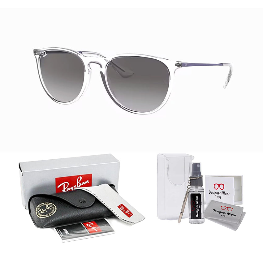 Ray - Ban RB4171 ERIKA Round Sunglasses For Women + BUNDLE with Designer iWear Eyewear Care Kit - 7DAY'S