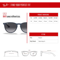 Ray - Ban RB4171 ERIKA Round Sunglasses For Women + BUNDLE with Designer iWear Eyewear Care Kit - 7DAY'S