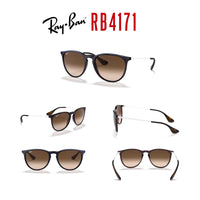 Ray - Ban RB4171 ERIKA Round Sunglasses For Women + BUNDLE with Designer iWear Eyewear Care Kit - 7DAY'S
