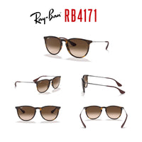 Ray - Ban RB4171 ERIKA Round Sunglasses For Women + BUNDLE with Designer iWear Eyewear Care Kit - 7DAY'S