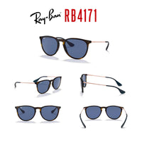 Ray - Ban RB4171 ERIKA Round Sunglasses For Women + BUNDLE with Designer iWear Eyewear Care Kit - 7DAY'S