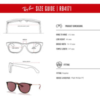 Ray - Ban RB4171 ERIKA Round Sunglasses For Women + BUNDLE with Designer iWear Eyewear Care Kit - 7DAY'S