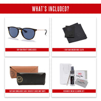 Ray - Ban RB4171 ERIKA Round Sunglasses For Women + BUNDLE with Designer iWear Eyewear Care Kit - 7DAY'S