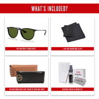 Ray - Ban RB4171 ERIKA Round Sunglasses For Women + BUNDLE with Designer iWear Eyewear Care Kit - 7DAY'S
