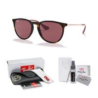 Ray - Ban RB4171 ERIKA Round Sunglasses For Women + BUNDLE with Designer iWear Eyewear Care Kit - 7DAY'S