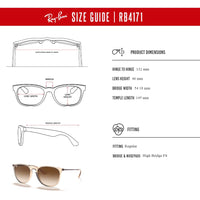 Ray - Ban RB4171 ERIKA Round Sunglasses For Women + BUNDLE with Designer iWear Eyewear Care Kit - 7DAY'S