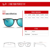 Ray - Ban RB4171 ERIKA Round Sunglasses For Women + BUNDLE with Designer iWear Eyewear Care Kit - 7DAY'S