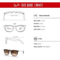 Ray - Ban RB4171 ERIKA Round Sunglasses For Women + BUNDLE with Designer iWear Eyewear Care Kit - 7DAY'S