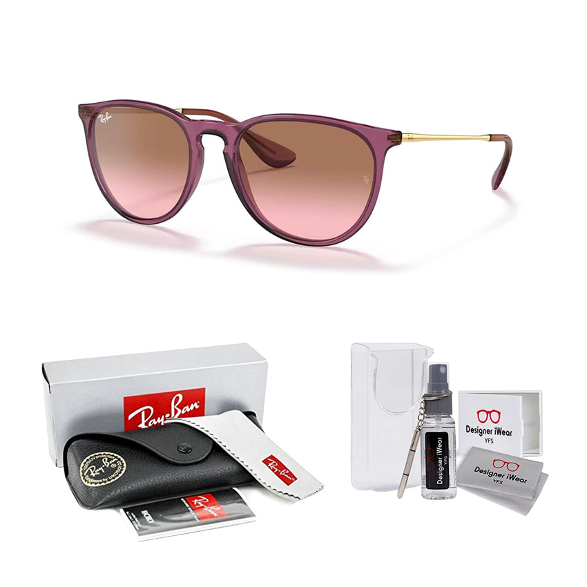 Ray - Ban RB4171 ERIKA Round Sunglasses For Women + BUNDLE with Designer iWear Eyewear Care Kit - 7DAY'S