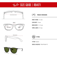 Ray - Ban RB4171 ERIKA Round Sunglasses For Women + BUNDLE with Designer iWear Eyewear Care Kit - 7DAY'S