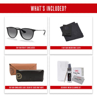 Ray - Ban RB4171 ERIKA Round Sunglasses For Women + BUNDLE with Designer iWear Eyewear Care Kit - 7DAY'S
