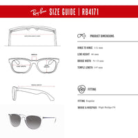 Ray - Ban RB4171 ERIKA Round Sunglasses For Women + BUNDLE with Designer iWear Eyewear Care Kit - 7DAY'S
