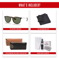 Ray - Ban RB4171 ERIKA Round Sunglasses For Women + BUNDLE with Designer iWear Eyewear Care Kit - 7DAY'S