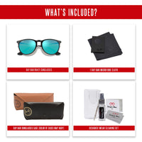 Ray - Ban RB4171 ERIKA Round Sunglasses For Women + BUNDLE with Designer iWear Eyewear Care Kit - 7DAY'S