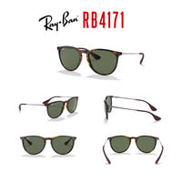 Ray - Ban RB4171 ERIKA Round Sunglasses For Women + BUNDLE with Designer iWear Eyewear Care Kit - 7DAY'S