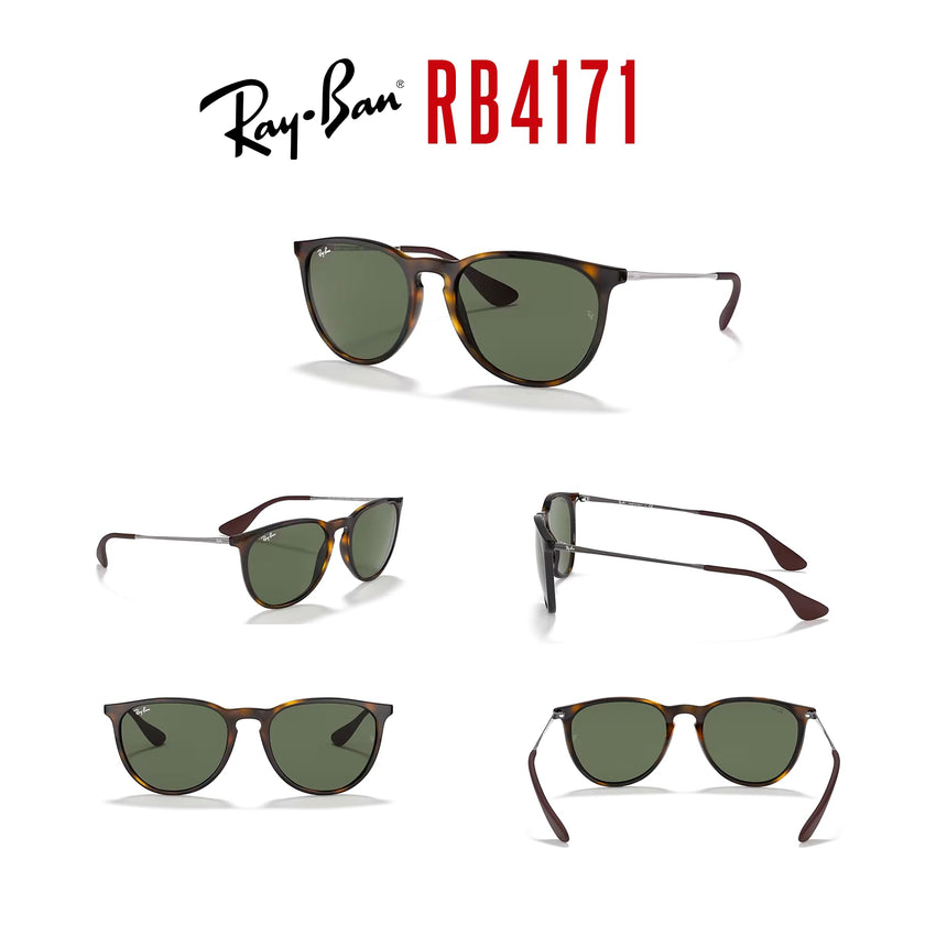 Ray - Ban RB4171 ERIKA Round Sunglasses For Women + BUNDLE with Designer iWear Eyewear Care Kit - 7DAY'S