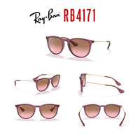 Ray - Ban RB4171 ERIKA Round Sunglasses For Women + BUNDLE with Designer iWear Eyewear Care Kit - 7DAY'S