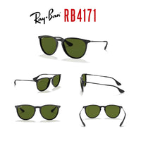 Ray - Ban RB4171 ERIKA Round Sunglasses For Women + BUNDLE with Designer iWear Eyewear Care Kit - 7DAY'S