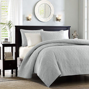 Reversible Quilt Set Grey Full/Queen - 7DAY'S