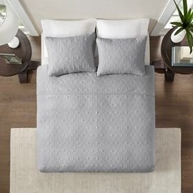 Reversible Quilt Set Grey Full/Queen - 7DAY'S