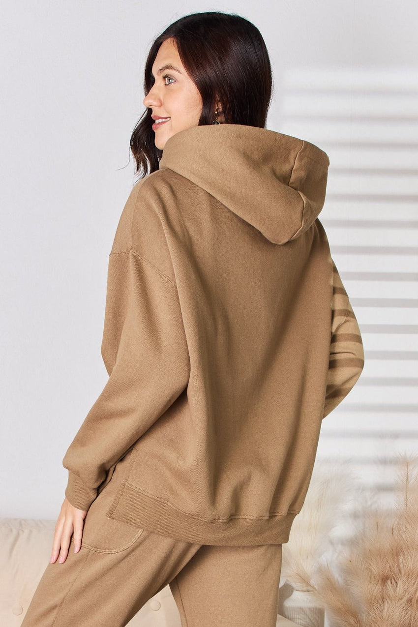 RISEN Drawstring Drop Shoulder Long Sleeve Hoodie - 7DAY'S